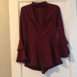 Adorable maroon ROMPER from lulus